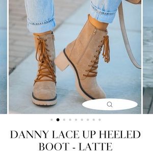 VICI - Danny Lace Up Heeled Boot - Latte